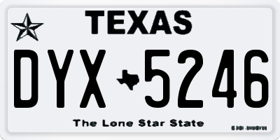 TX license plate DYX5246