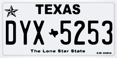 TX license plate DYX5253
