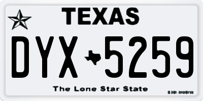 TX license plate DYX5259