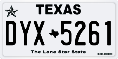 TX license plate DYX5261