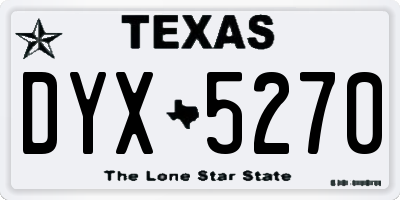 TX license plate DYX5270