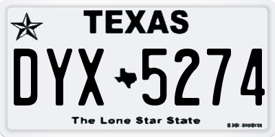 TX license plate DYX5274