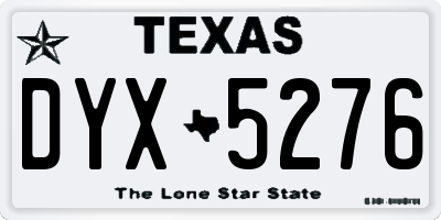 TX license plate DYX5276