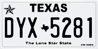 TX license plate DYX5281