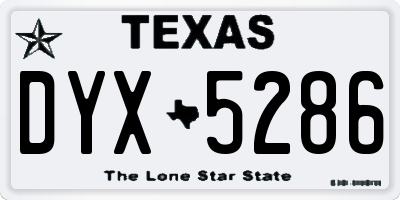 TX license plate DYX5286
