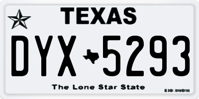 TX license plate DYX5293