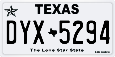 TX license plate DYX5294