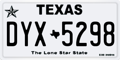 TX license plate DYX5298