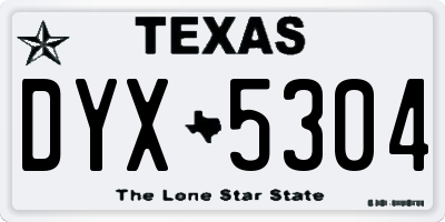 TX license plate DYX5304