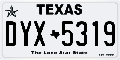 TX license plate DYX5319