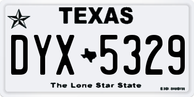 TX license plate DYX5329