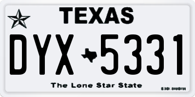 TX license plate DYX5331