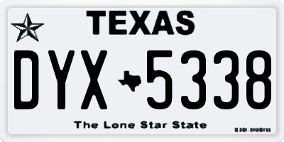 TX license plate DYX5338