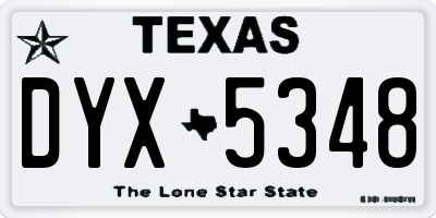 TX license plate DYX5348