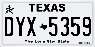 TX license plate DYX5359