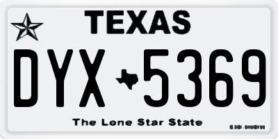 TX license plate DYX5369