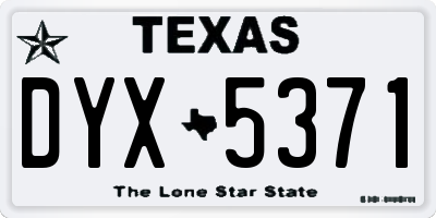 TX license plate DYX5371