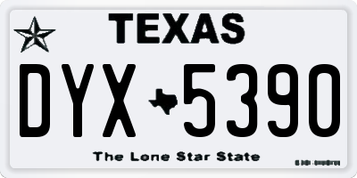 TX license plate DYX5390