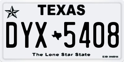 TX license plate DYX5408