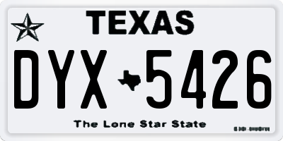 TX license plate DYX5426