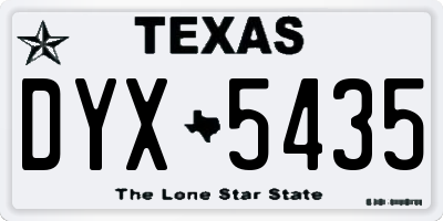TX license plate DYX5435