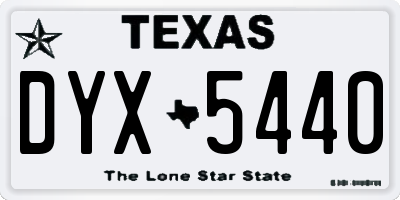 TX license plate DYX5440