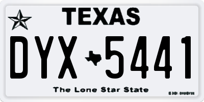 TX license plate DYX5441