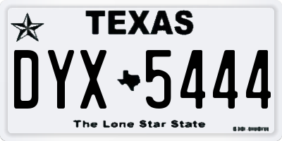 TX license plate DYX5444