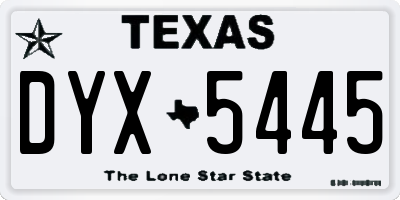 TX license plate DYX5445