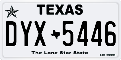TX license plate DYX5446