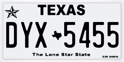 TX license plate DYX5455