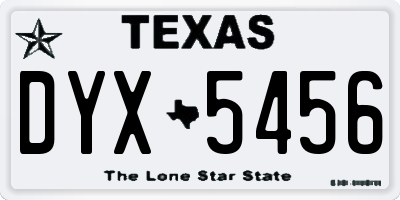 TX license plate DYX5456
