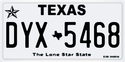 TX license plate DYX5468