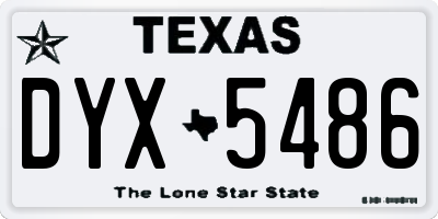 TX license plate DYX5486