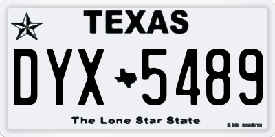 TX license plate DYX5489