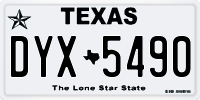 TX license plate DYX5490