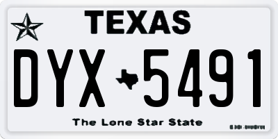 TX license plate DYX5491