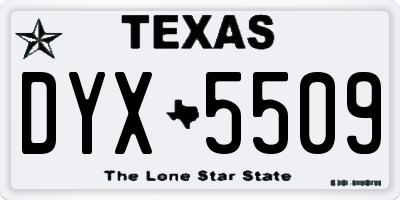 TX license plate DYX5509
