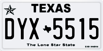 TX license plate DYX5515