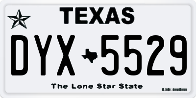 TX license plate DYX5529