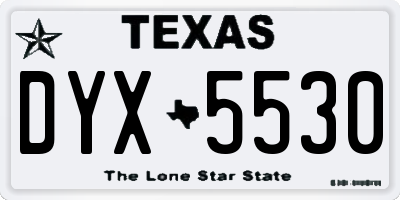 TX license plate DYX5530