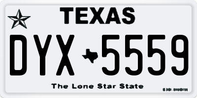 TX license plate DYX5559