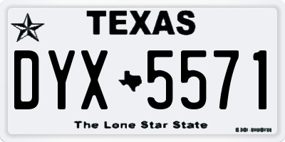 TX license plate DYX5571