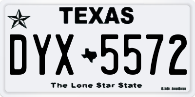 TX license plate DYX5572
