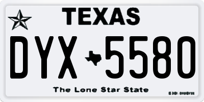 TX license plate DYX5580