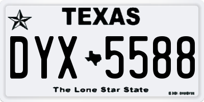 TX license plate DYX5588