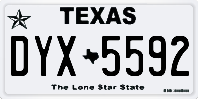 TX license plate DYX5592