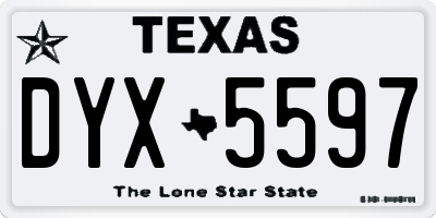 TX license plate DYX5597