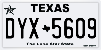 TX license plate DYX5609