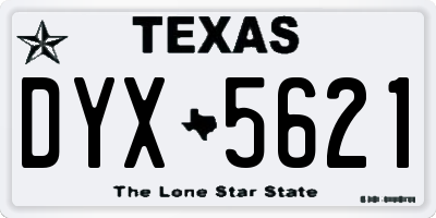 TX license plate DYX5621